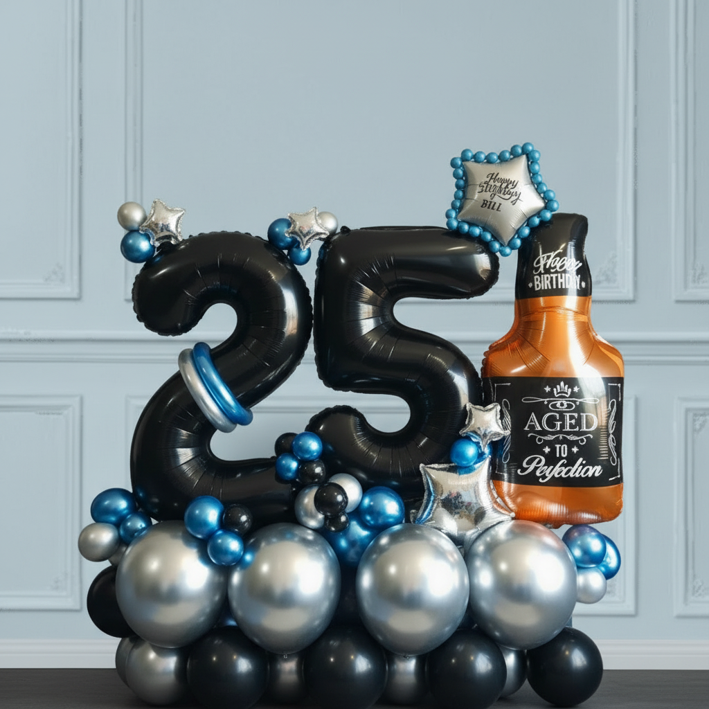 Bouquet de globos de cumpleaños con números 23