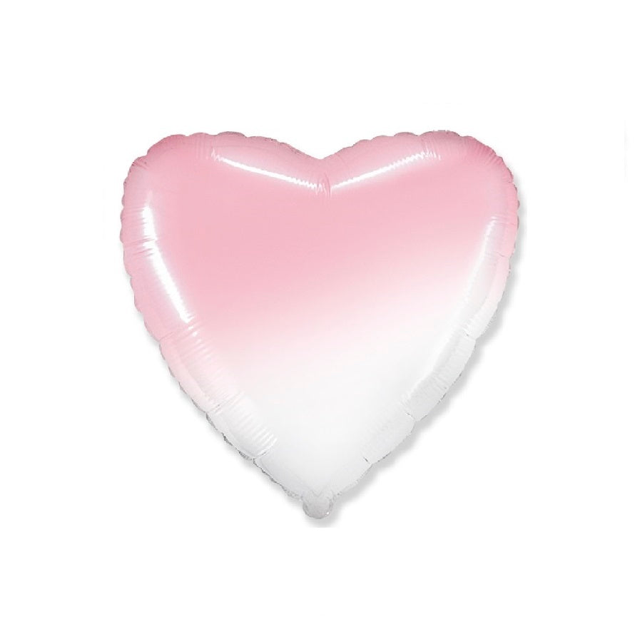 Globo Corazon de foil aluminio bebè degradado rosa 18" (45cm)