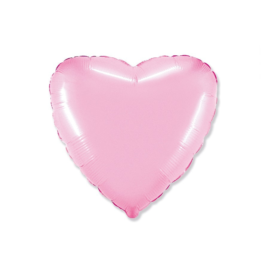 Globo Corazon de foil aluminio rosa pastel 18" (45cm)