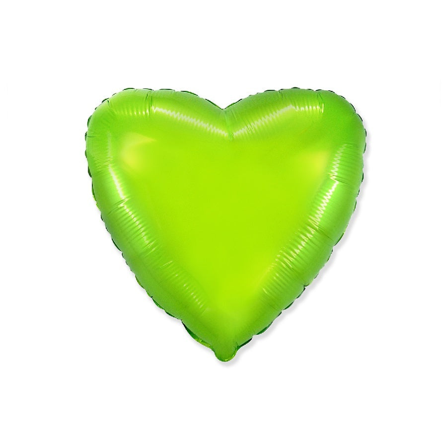 Globo Corazon de foil aluminio verde lima 18" (45cm)