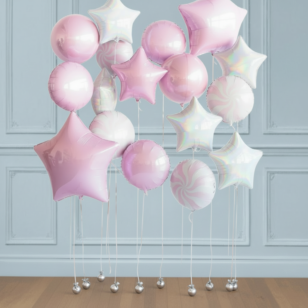 Pared de globos con helio Marshmallows