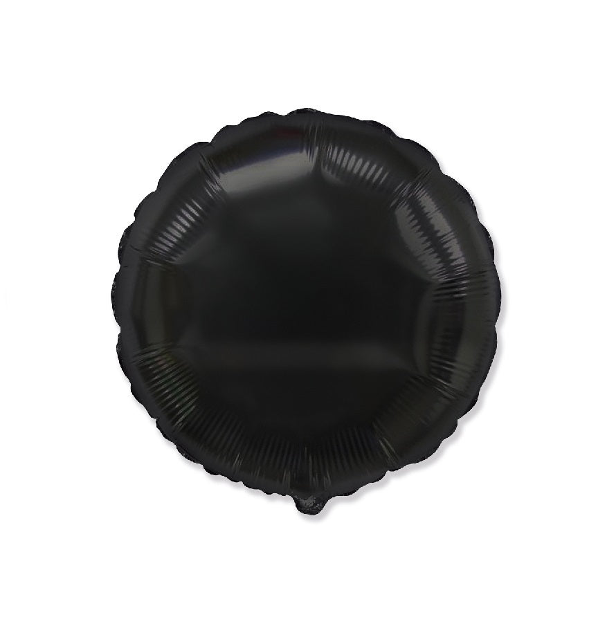Globo Redondo de foil aluminio negro 18" (45cm)