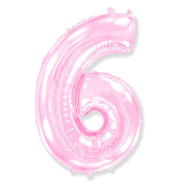 Globo Número pastel rosa. 6