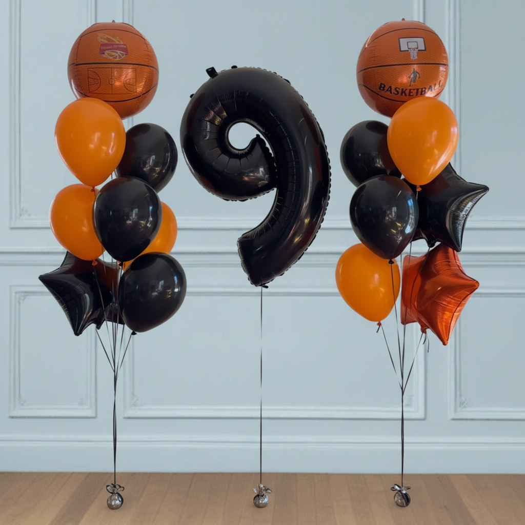 Ramo de Globos Estrellas rojas y doradas Basketball