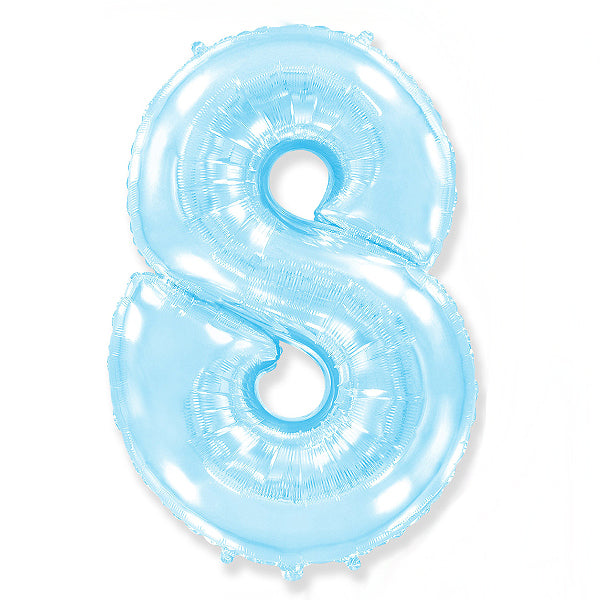 Globo Número pastel Azul. 8