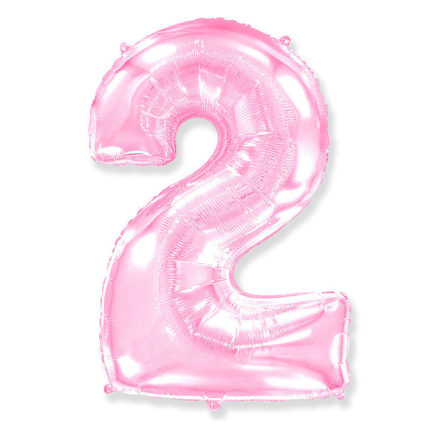 Globo Número pastel rosa. 2