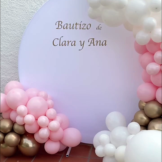 Arco de globos rosas y blancos