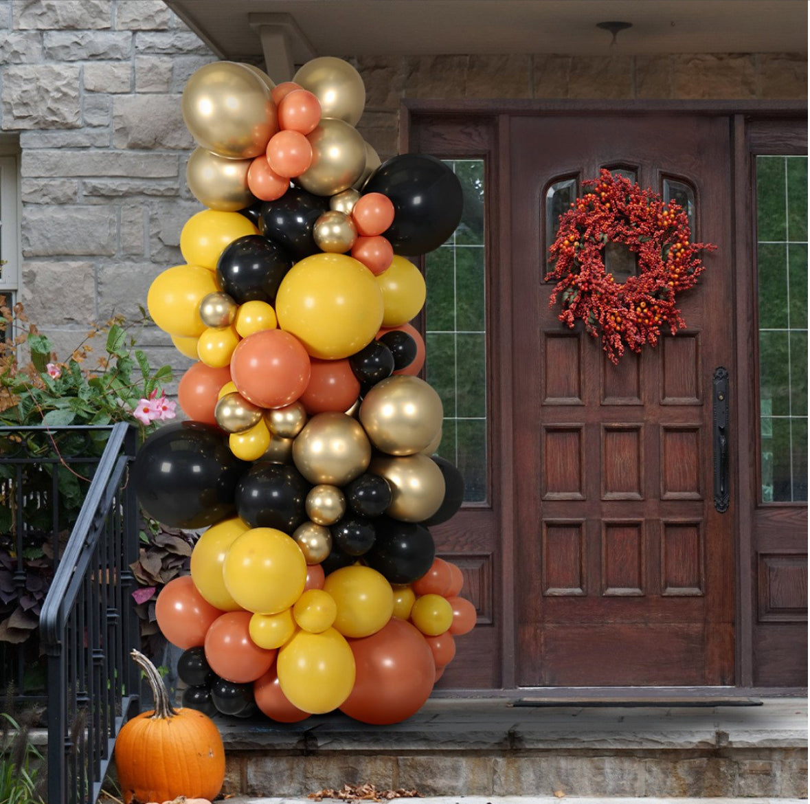 Columna de globos de Halloween para la entrada