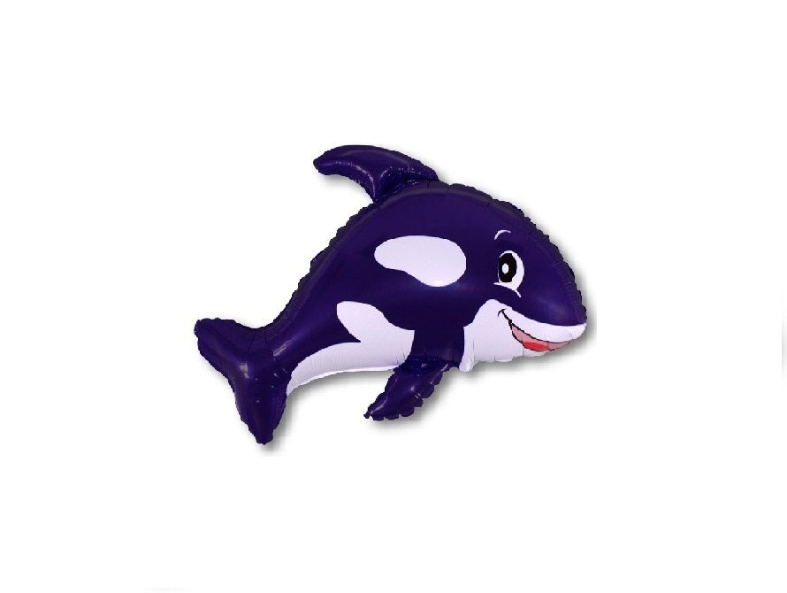 Figura de foil aluminio ballena negra (75 cm x 87 cm)