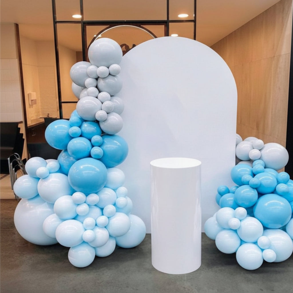 Arco de Globos Azules Mate y Blancos