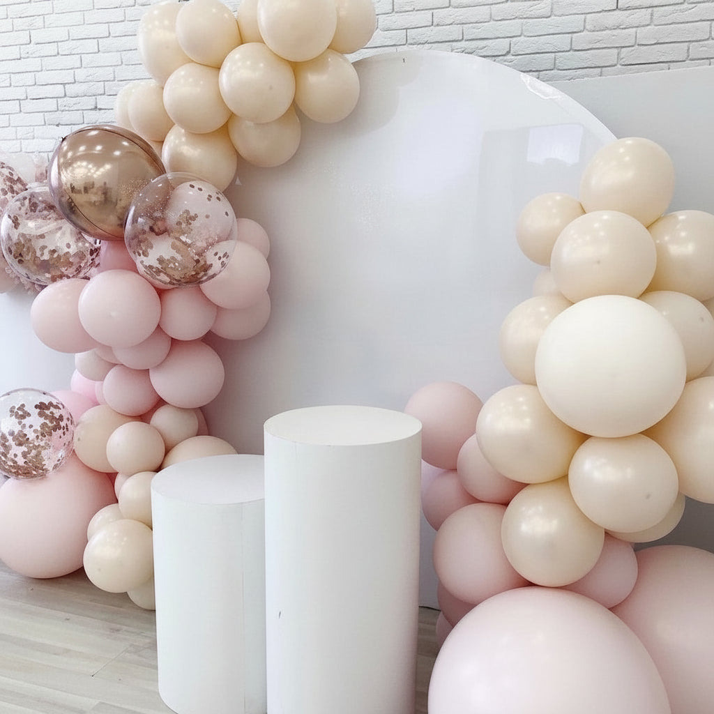 Arco de globos en colores delicados