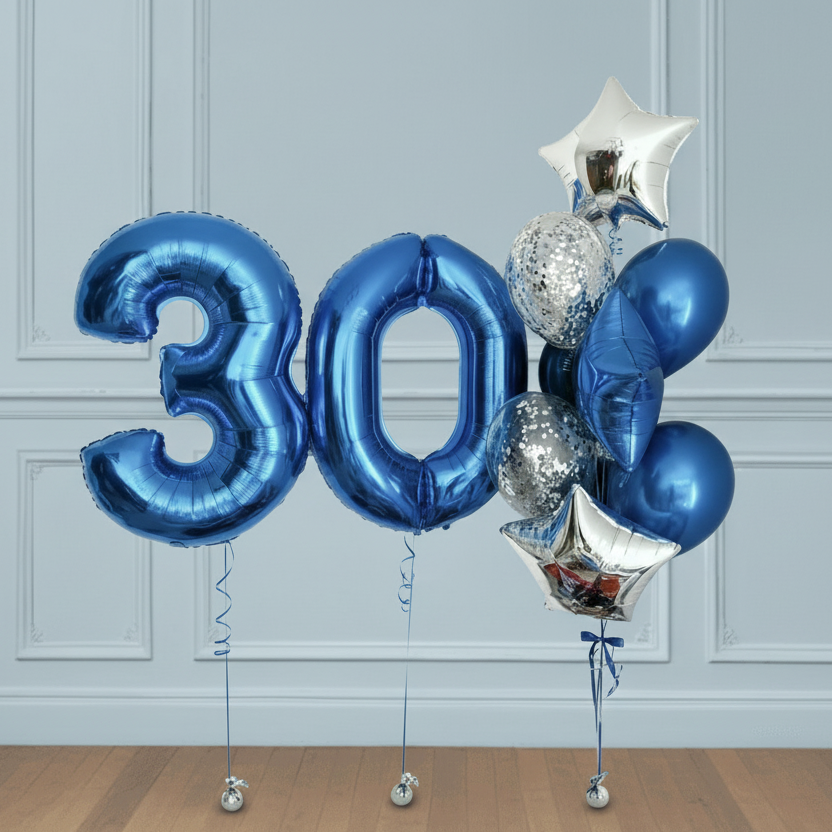Bouquet de Globos con Globos de Helio números y personalizacion