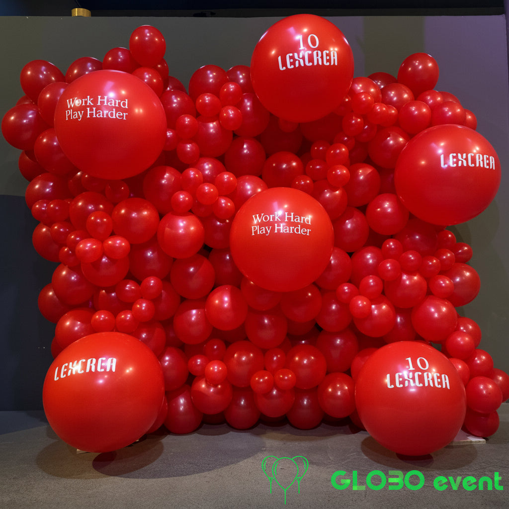 Pared de globos personalizada con logo