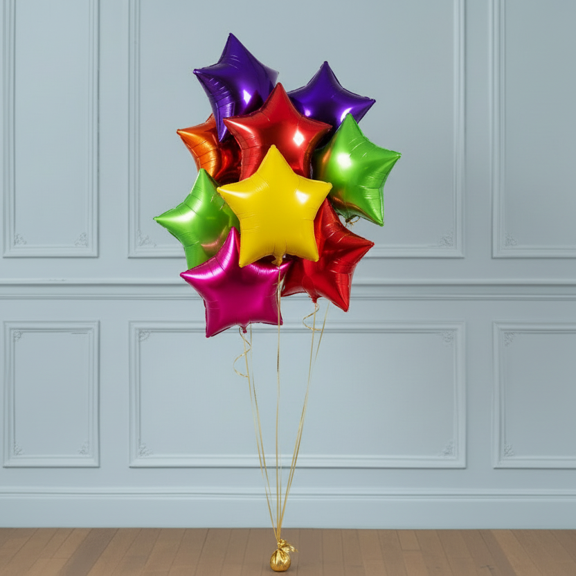 Ramo de Globos Estrellas Multicolor