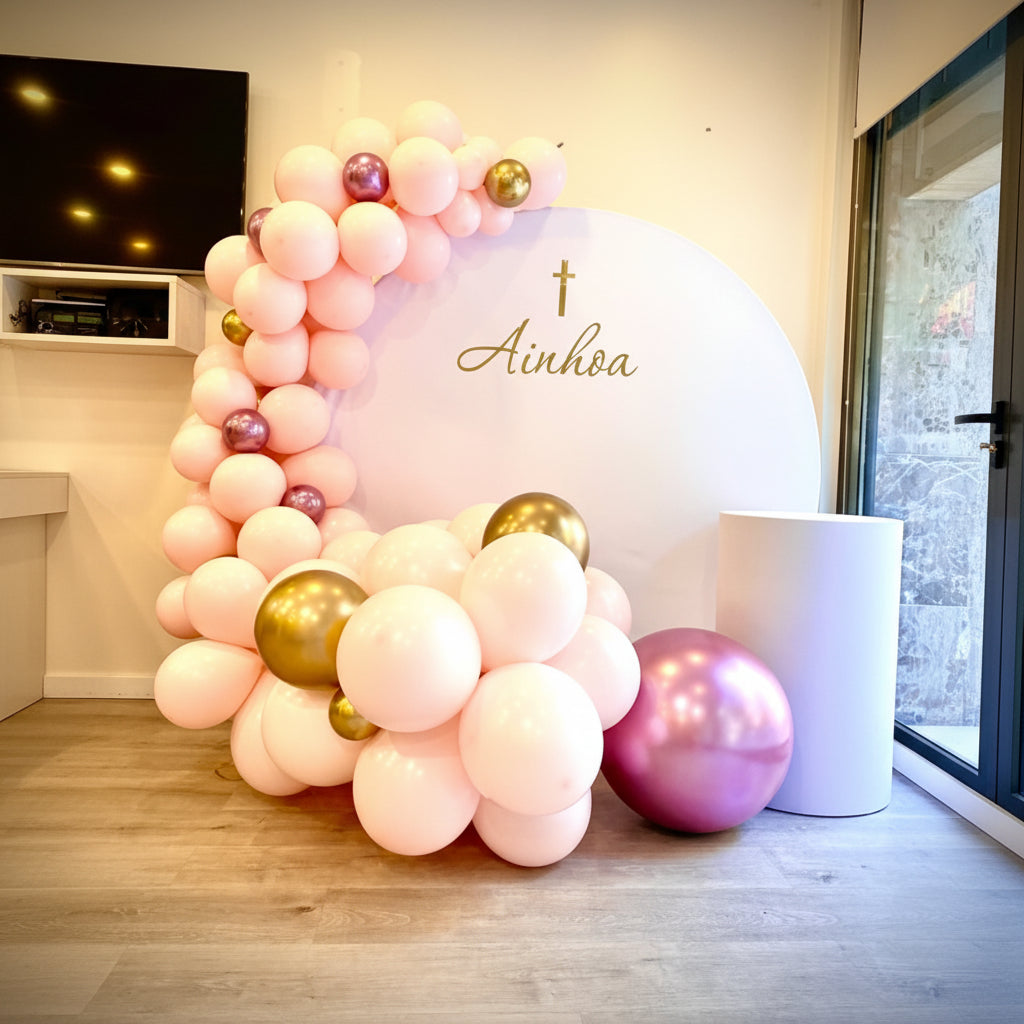 Arco para bautizo con Fondo y Mesa
