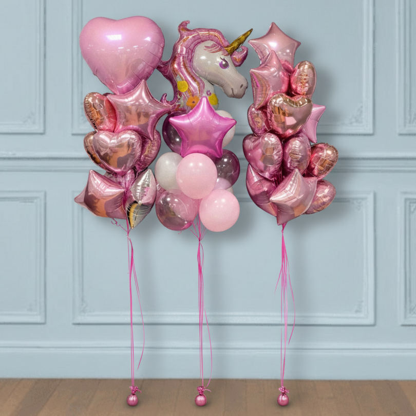 Fuente de Globos rosas con estrella
