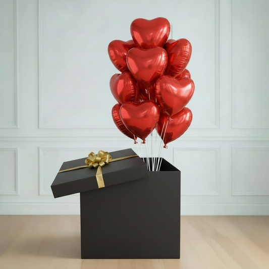 Сaja Sorpresa con globos Corazones, 12 ud