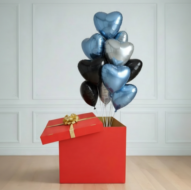 Сaja Sorpresa con globos Corazones, 12 ud
