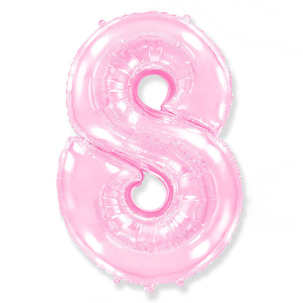 Globo Número pastel rosa. 8