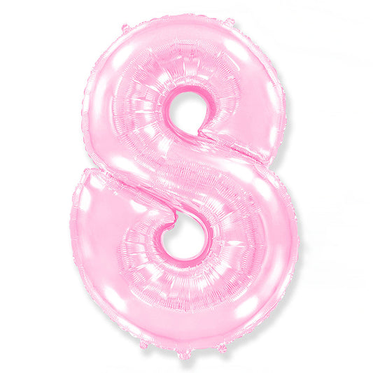 Globo Número pastel rosa. 8