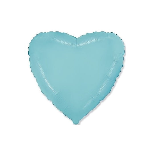 Globo Corazón de foil aluminio pastel Azul bebè gigante 32" (81cm)