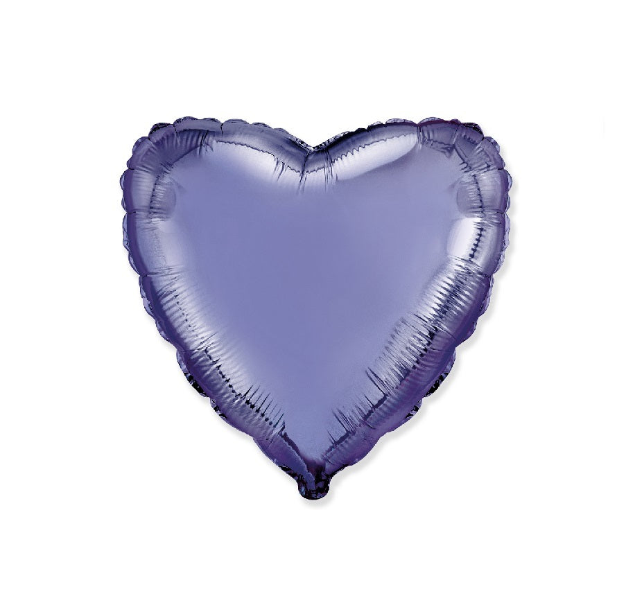 Globo Corazon de foil aluminio lila 18" (45cm)