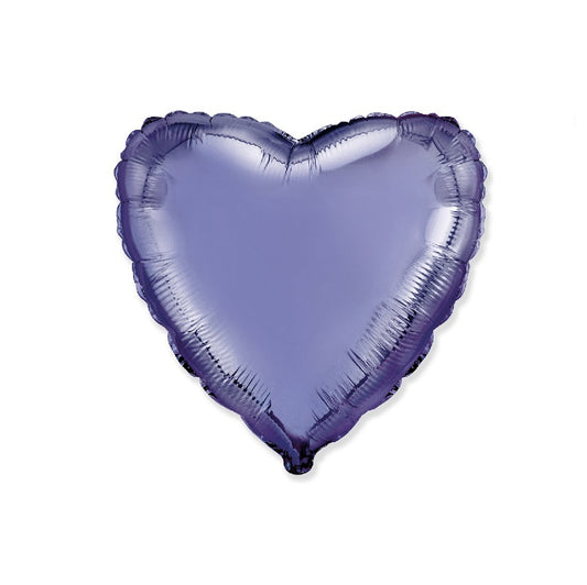 Globo Corazon de foil aluminio lila 18" (45cm)