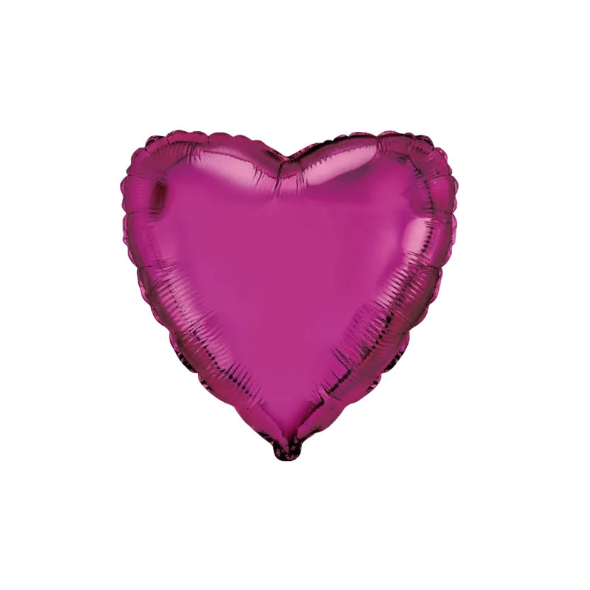 Globo Corazon de foil aluminio púrpura 18" (45cm)