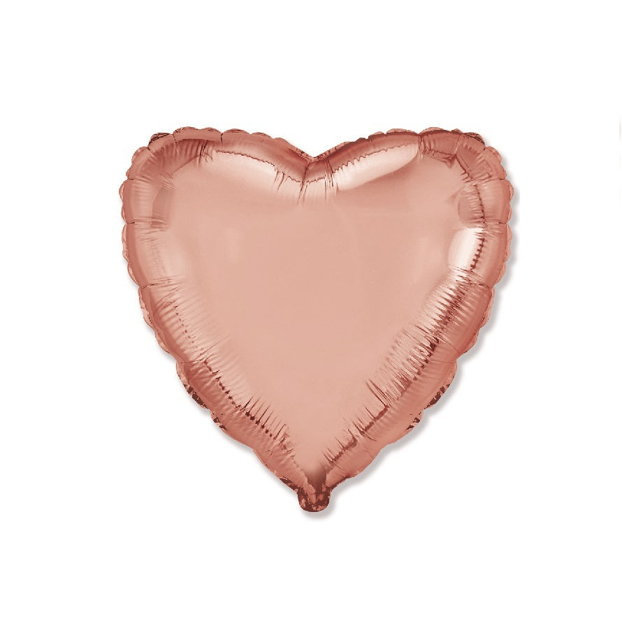 Globo Corazon de foil aluminio rosa oro 18" (45cm)