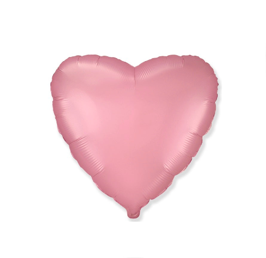 Globo Corazon de foil aluminio rosa pastel satinado 18" (45cm)
