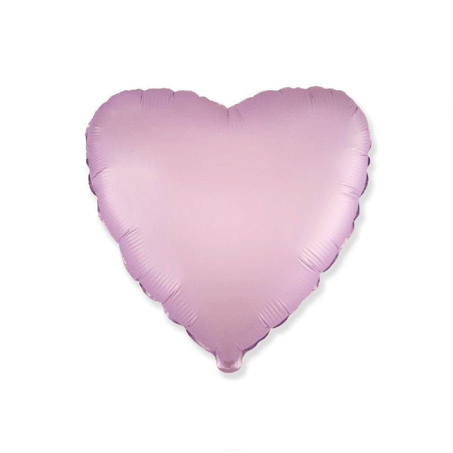 Globo Corazon de foil aluminio satén pastel lila 18" (45cm)