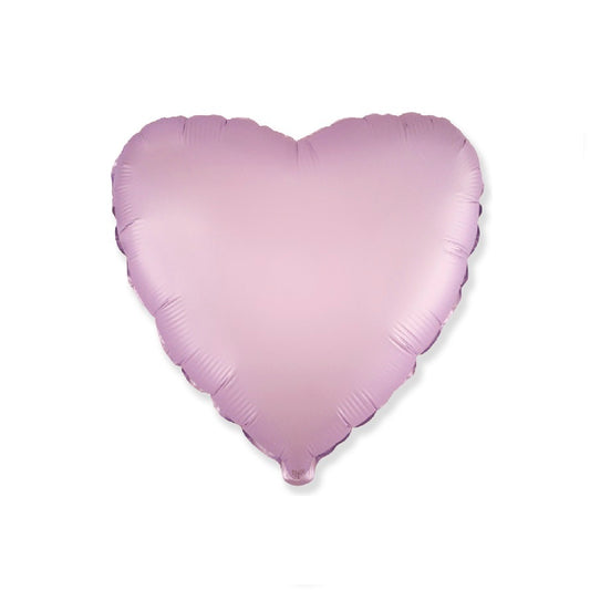 Globo Corazon de foil aluminio satén pastel lila 18" (45cm)