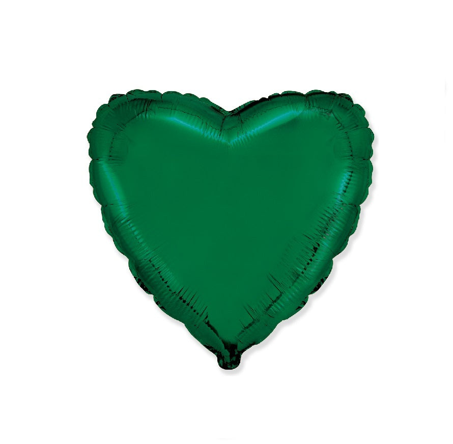 Globo Corazon de foil aluminio verde 18" (45cm)