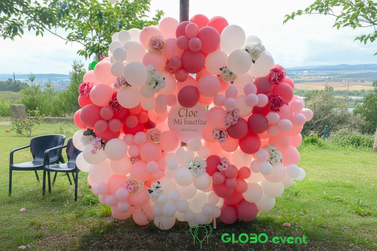 Aro con globos bautizo