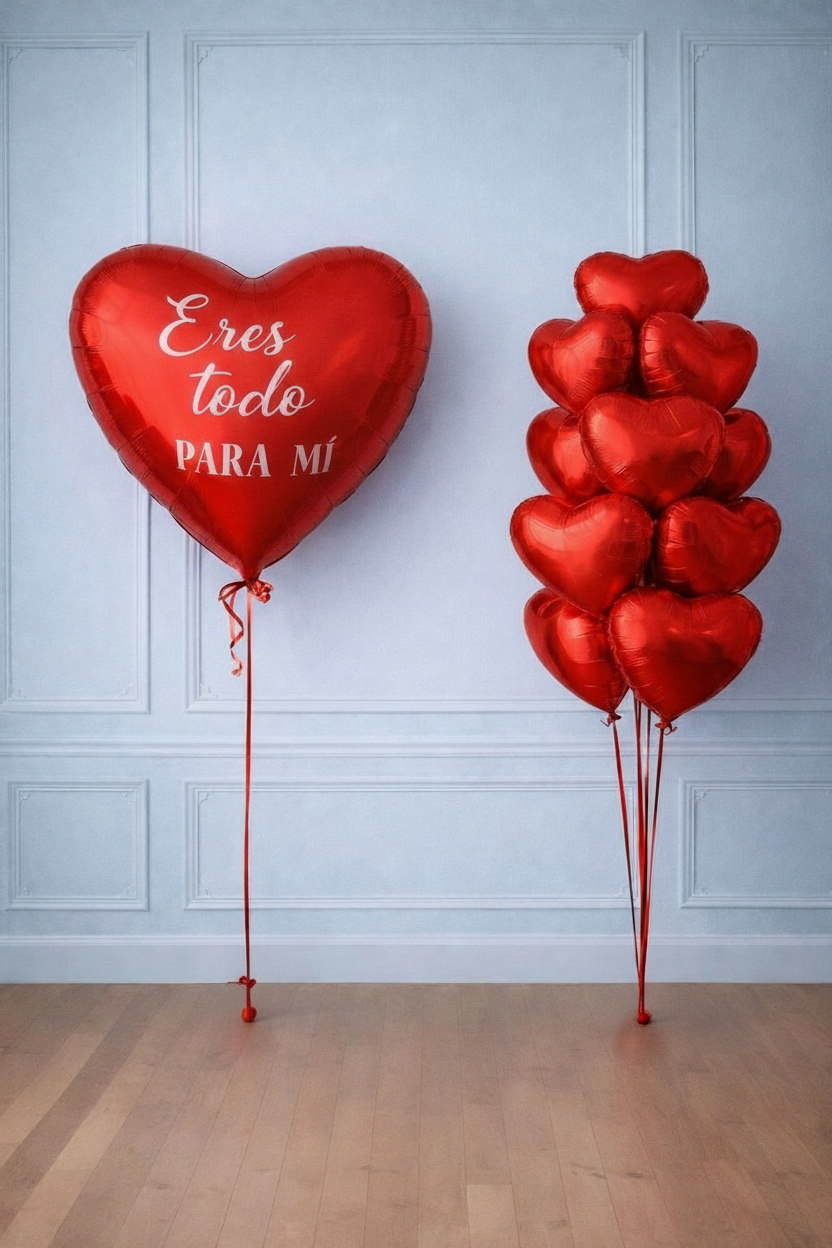 Globos corazones para 14 de febrero