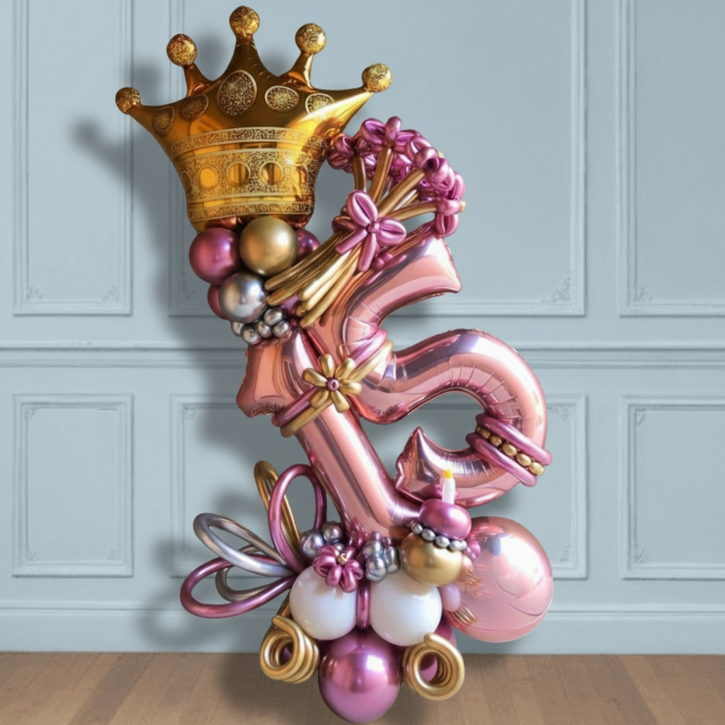 Bouquet de globos de cumpleaños con números 15