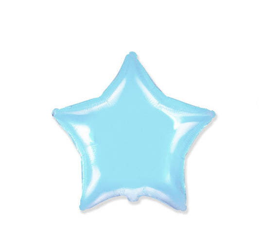 Globo Estrella satèn azul pastel 18″/45cm