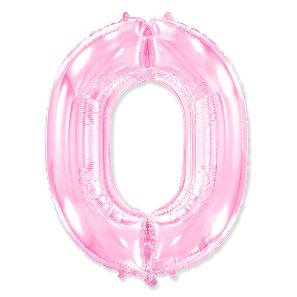 Globo Número pastel rosa. 0