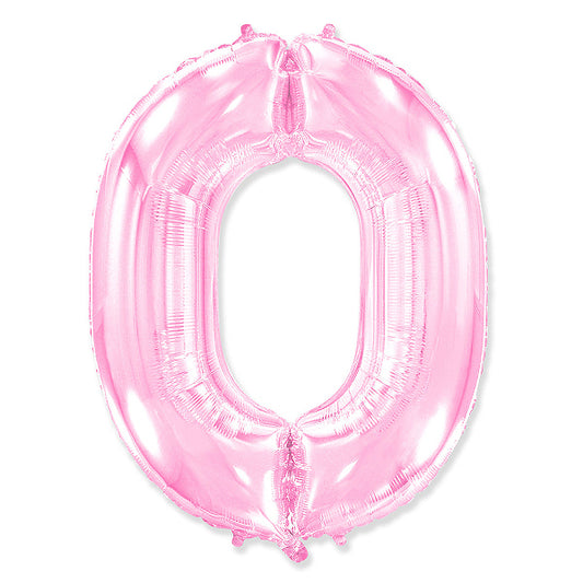 Globo Número pastel rosa. 0