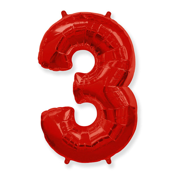 Globo Número Rojo. 3