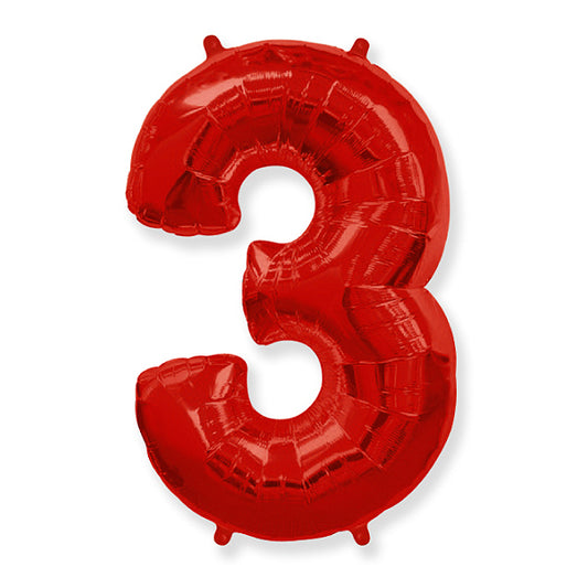 Globo Número Rojo. 3