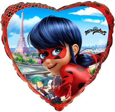 Globo corazón Lady Bug 18″(45cm)
