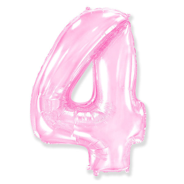 Globo Número pastel rosa. 4