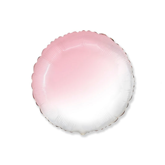 Globo Redondo de foil aluminio bebè degradado rosa 18" (45cm)