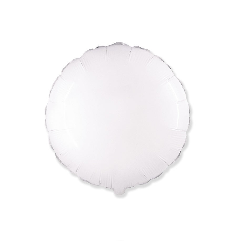 Globo Redondo de foil aluminio Blanco 18" (45cm)