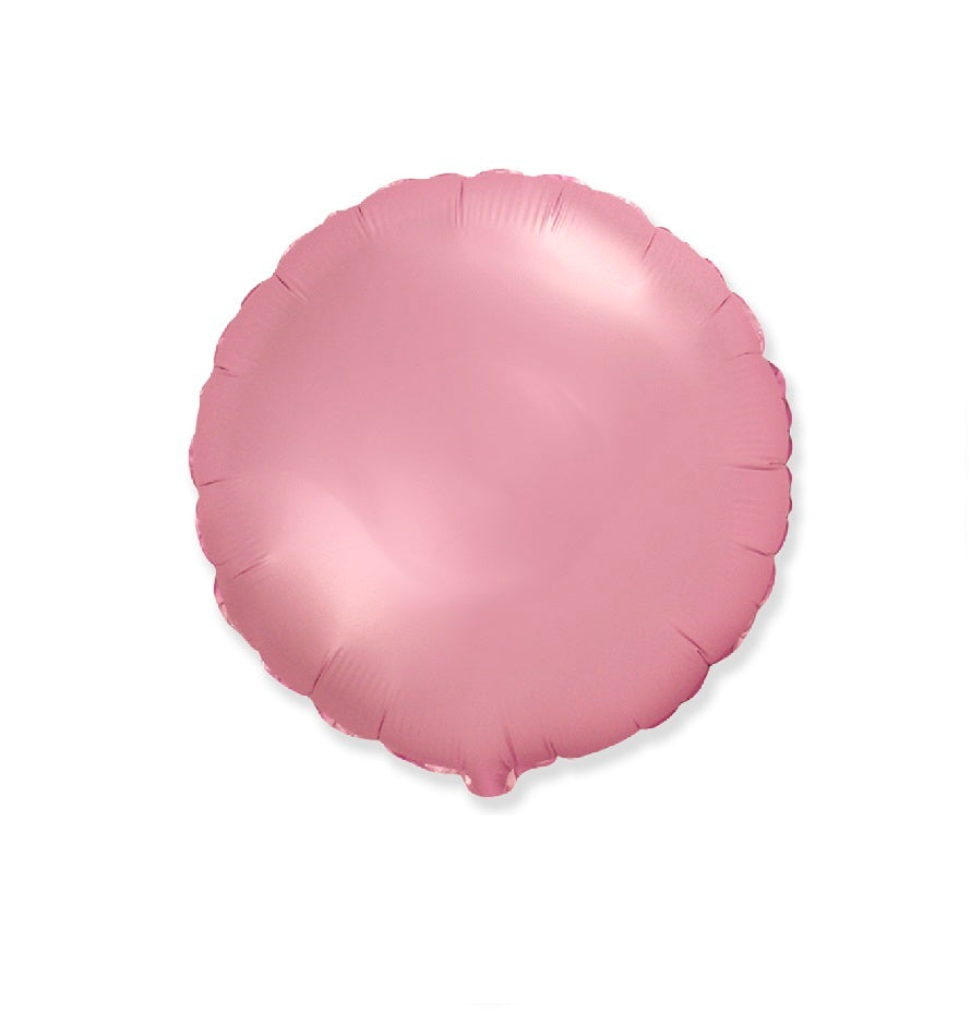 Globo Redondo de foil aluminio rosa pastel satinado 18" (45cm)
