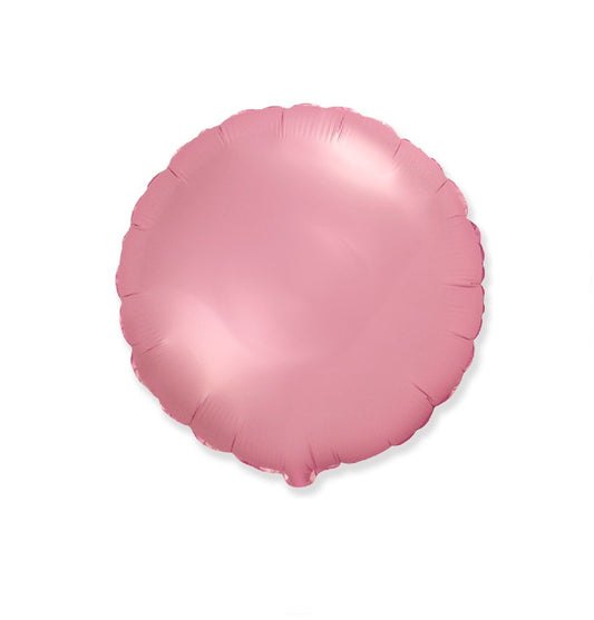 Globo Redondo de foil aluminio rosa pastel satinado 18" (45cm)