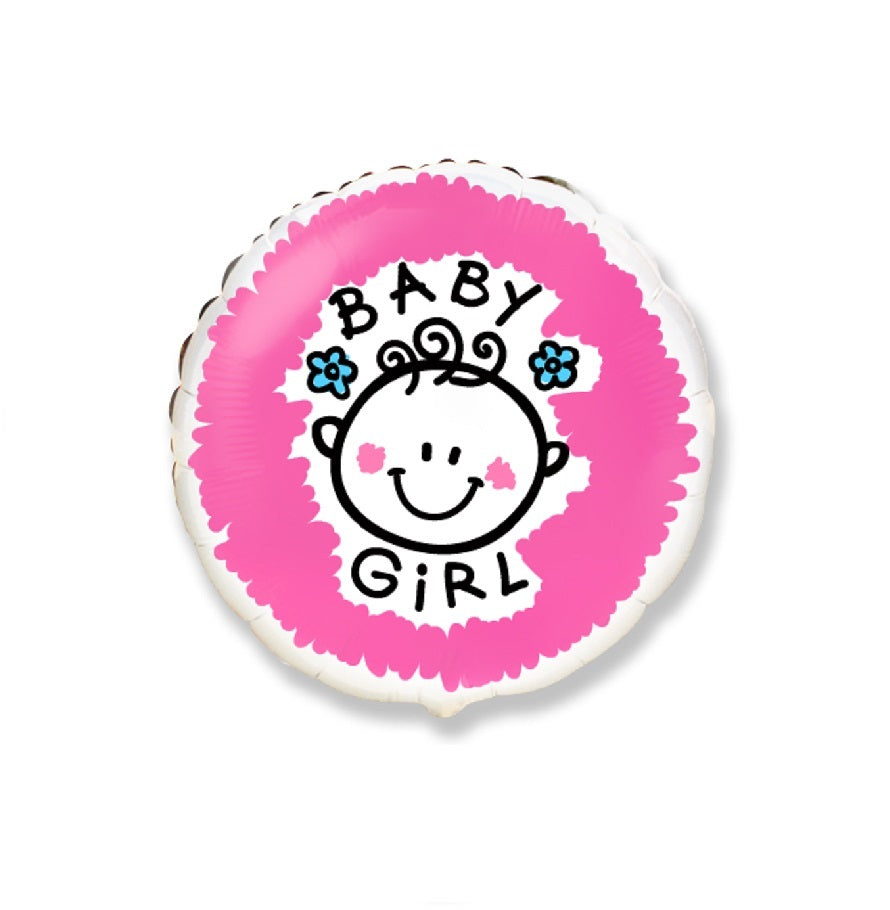 Redondo de foil aluminio Baby girl 18″(45cm)