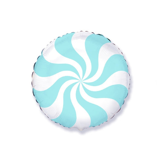 Globo Redondo de foil aluminio caramelo pastel azul bebé 18″(45cm)