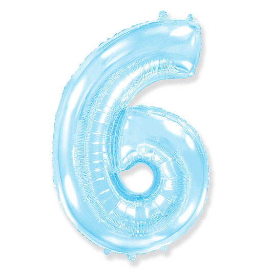 Globo Número pastel Azul. 6